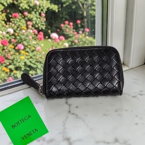 Authentic Bottega Veneta Intrecciato Zip Around Coin Purse.